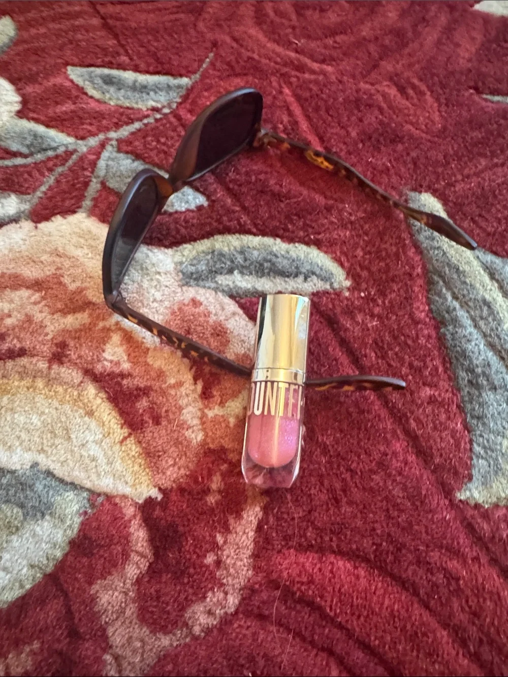 beautycounter Rosy Shimmer mini  Lip Gloss and bonus sunglasses - NWT